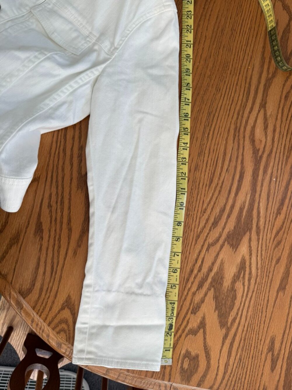 Talbots Petite White Jean Jacket with French Cuffs - Picture 3 of 7